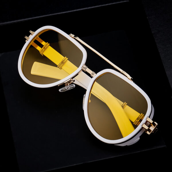 KAJILA Retro Vintage Aviation Punk Style Designer Custom Logo Double Beam UV400 Shades Sun Glasses Sunglasses for Women Men