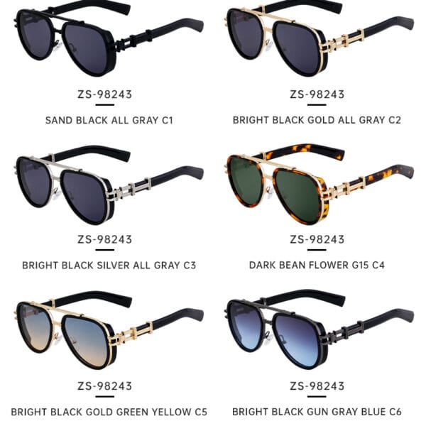 KAJILA Retro Vintage Aviation Punk Style Designer Custom Logo Double Beam UV400 Shades Sun Glasses Sunglasses for Women Men