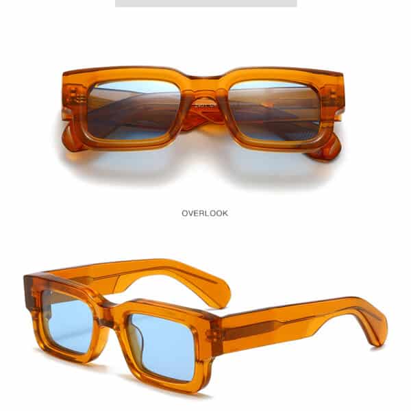 LBashades 2401 Custom Logo High Quality Vintage Square Sunglasses UV400 Retro Polarized Shades Acetate Fashionable Urban Style