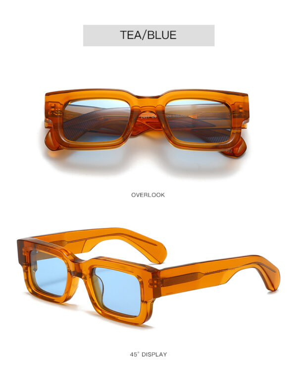 LBashades 2401 Custom Logo High Quality Vintage Square Sunglasses UV400 Retro Polarized Shades Acetate Fashionable Urban Style