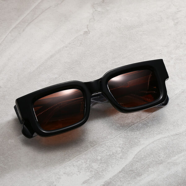LBashades 2401 Custom Logo High Quality Vintage Square Sunglasses UV400 Retro Polarized Shades Acetate Fashionable Urban Style
