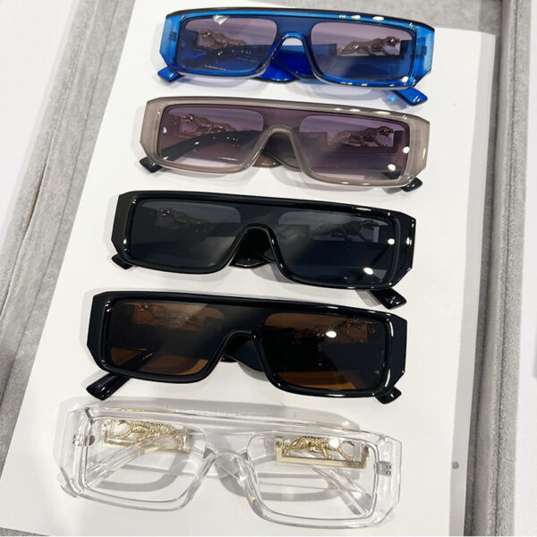 LBAshades 50224 New Fashion Small Square Plastic Frames Shades Luxury Trendy Glasses One Piece Sunglasses Women Men