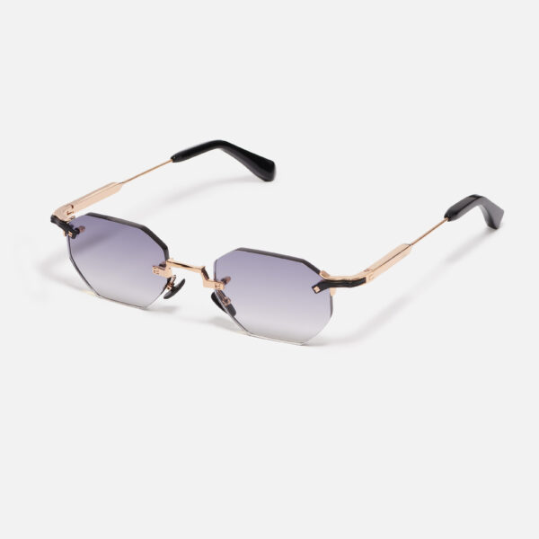 Lmamba Brand Designer Fashion Frameless Square Gradient Shades Nylon Lens Metal Custom Logo Rimless Sunglasses for Men Women