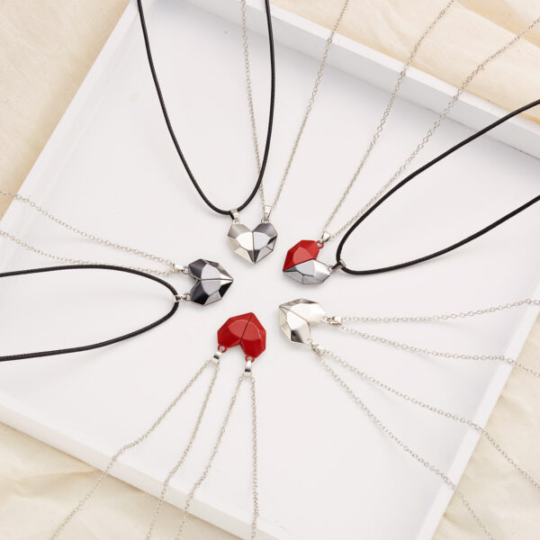 Love Necklace Couple Necklace Magnetic Heart Necklace