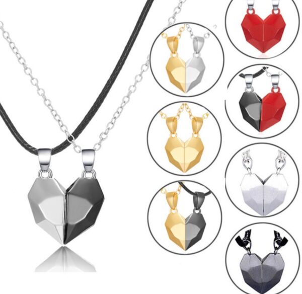 Love Necklace Couple Necklace Magnetic Heart Necklace