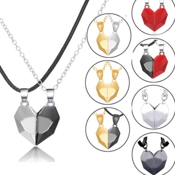 Love Necklace Couple Necklace Magnetic Heart Necklace