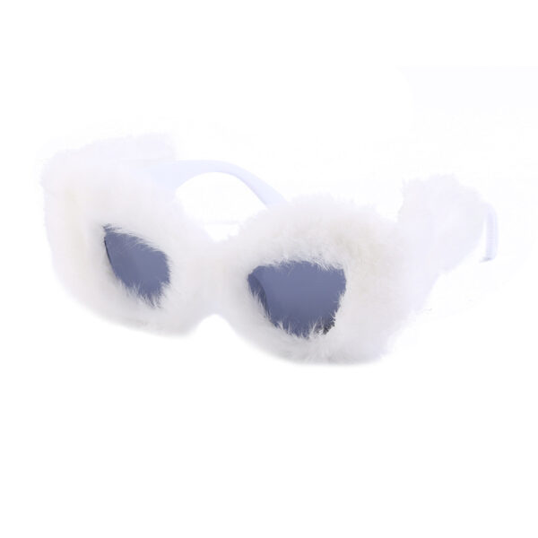 Luxury Brand Plush Winter Sunglasses for Women Fashion Cat-eye Sunglasses for Women Cross-border Tiktok Sunglasses