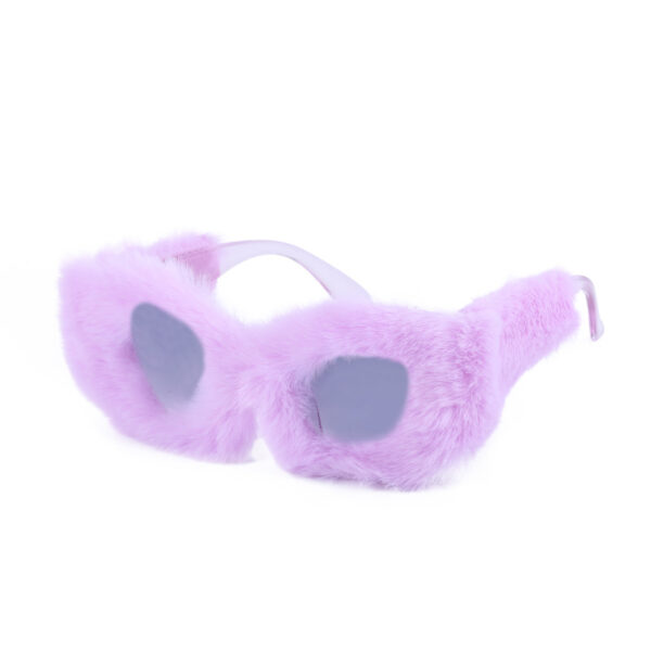 Luxury Brand Plush Winter Sunglasses for Women Fashion Cat-eye Sunglasses for Women Cross-border Tiktok Sunglasses