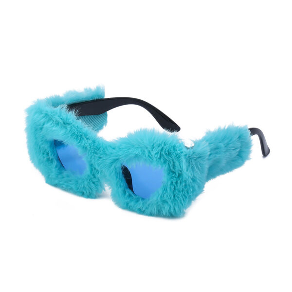 Luxury Brand Plush Winter Sunglasses for Women Fashion Cat-eye Sunglasses for Women Cross-border Tiktok Sunglasses
