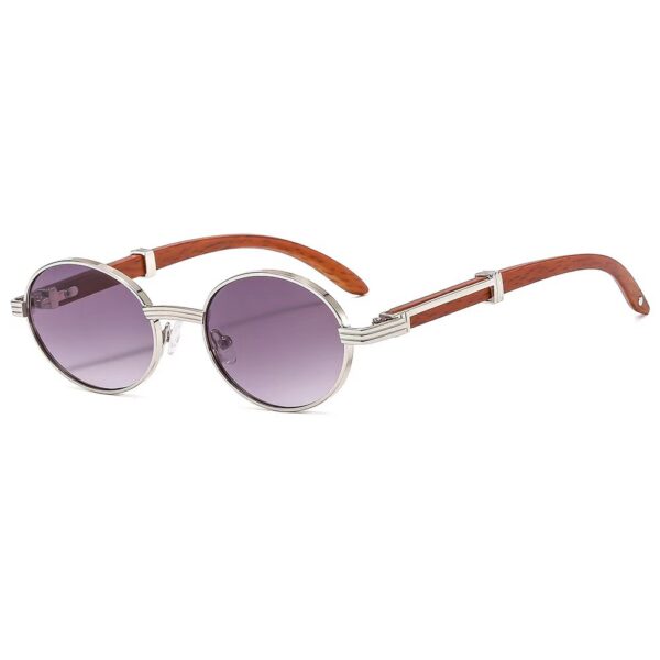 Multicolor Metal Plastic Frame Gradient Ocean Lenses Decorative Shades Unisex UV Protection Round Oval Wood Grain Temple Glasses