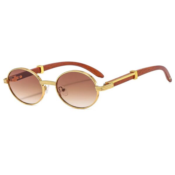 Multicolor Metal Plastic Frame Gradient Ocean Lenses Decorative Shades Unisex UV Protection Round Oval Wood Grain Temple Glasses