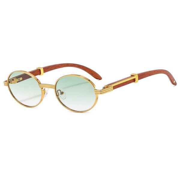 Multicolor Metal Plastic Frame Gradient Ocean Lenses Decorative Shades Unisex UV Protection Round Oval Wood Grain Temple Glasses