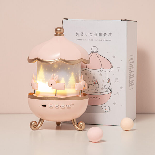 Multifunctional Star Ceiling Projector Button Switch USB Rechargeable LED Night Lights 360 Degree Rotation Bunny Projector