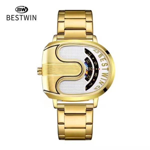New Bestwin 988 BW988 Men's Watches Montre Homme Reloj Sport Business Stainless Steel Date Fashion Luxury Men Quartz Wristwatch