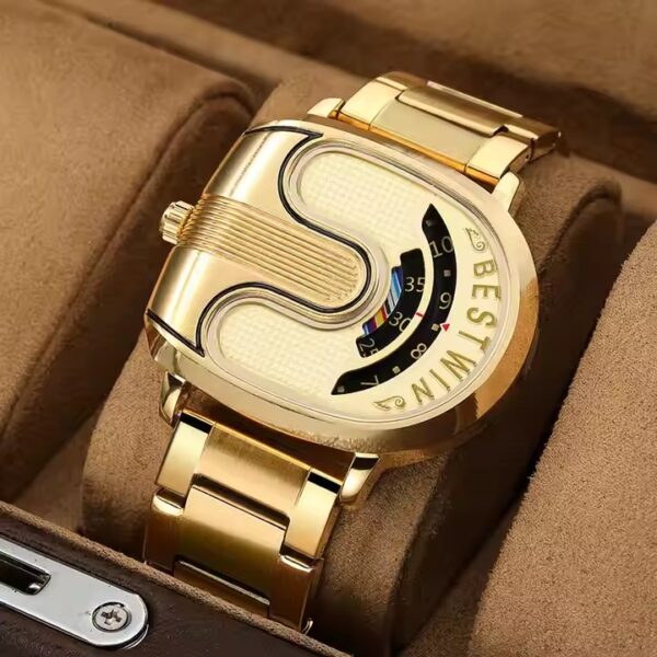 New Bestwin 988 BW988 Men's Watches Montre Homme Reloj Sport Business Stainless Steel Date Fashion Luxury Men Quartz Wristwatch