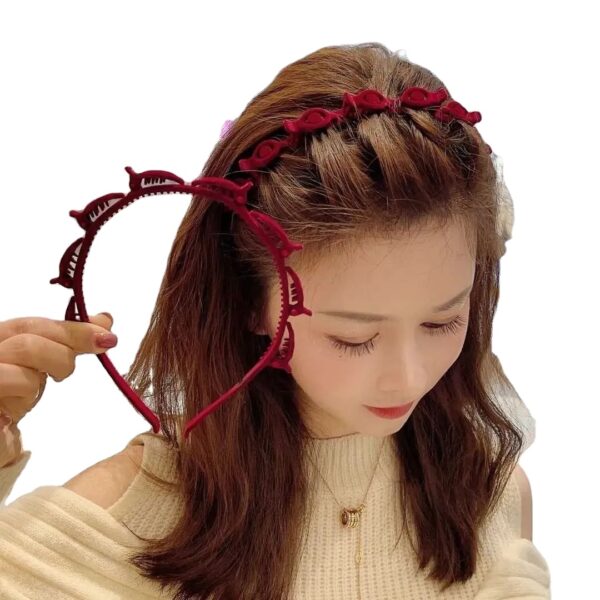 New Braided Sweet All Simple Non-slip Head Band Organize Red Hair Accessories Women Fashion Hair Hoop