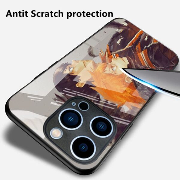 New Cartoon Anime Tempered Glass Mobile Phone Case for iPhone 16 15 14 13 12 11 Pro Max XS XR Anti Scratch Protect Cover