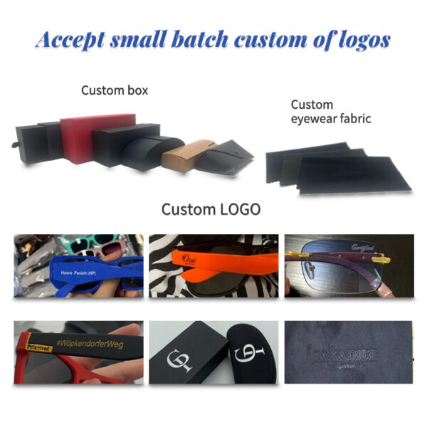 New Fashion in Stock Trend Wood Grain Legs Cut Edge Rimless Sunglasses Gradient Color Lenses square Sunglasses
