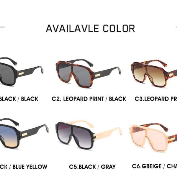 New Plastic One Piece Square Frame Hot Selling Reasonable Price Printed Sunglasses 2025 Oversized Protective Eyewear