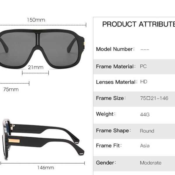 New Plastic One Piece Square Frame Hot Selling Reasonable Price Printed Sunglasses 2025 Oversized Protective Eyewear