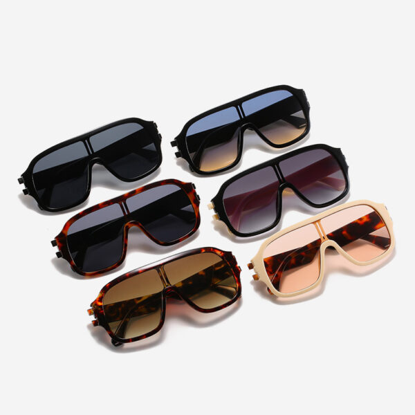 New Plastic One Piece Square Frame Hot Selling Reasonable Price Printed Sunglasses 2025 Oversized Protective Eyewear