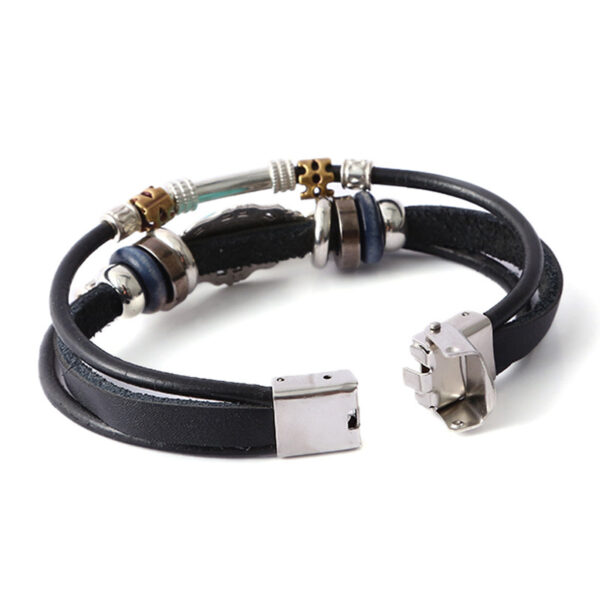 New Retro Fashion Arrival Blue Turquoise Woven Leather Bracelet Adjustable Multi Color Wheel Beads Bracelets