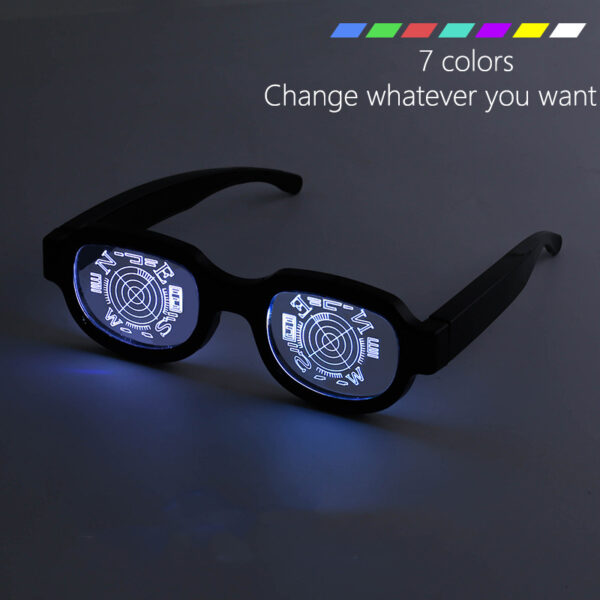Partagas Fashion Anime LED Light Dancing Party Halloween Christmas Rectangle Sunglasses Eyeglasses Glasses Unisex for Men Women