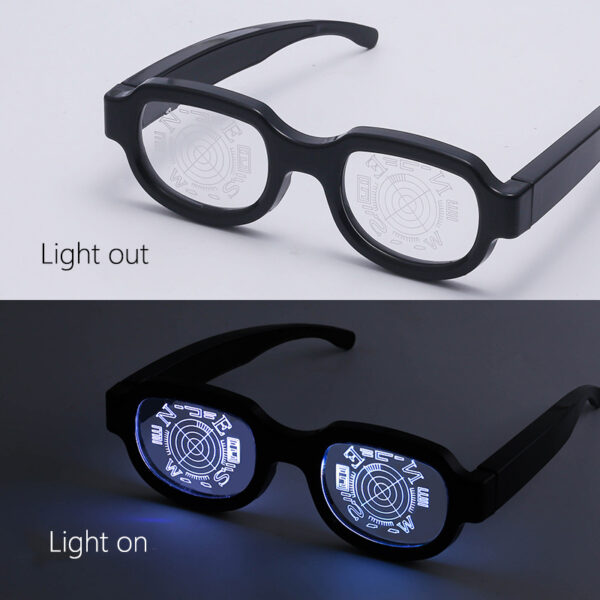 Partagas Fashion Anime LED Light Dancing Party Halloween Christmas Rectangle Sunglasses Eyeglasses Glasses Unisex for Men Women