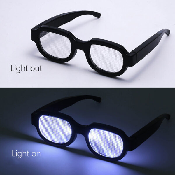 Partagas Fashion Anime LED Light Dancing Party Halloween Christmas Rectangle Sunglasses Eyeglasses Glasses Unisex for Men Women