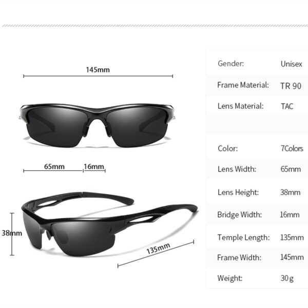PC Lens Sports Eyewear Polarized Blue Film Driver Sunglasses for Anti Glare 2025 Fashion