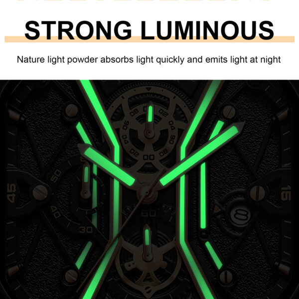 Poedagar 2023 Sport Chronograph Men Wristwatch Waterproof Leather Band Quartz Watch Luminous Calendar Watch for Men