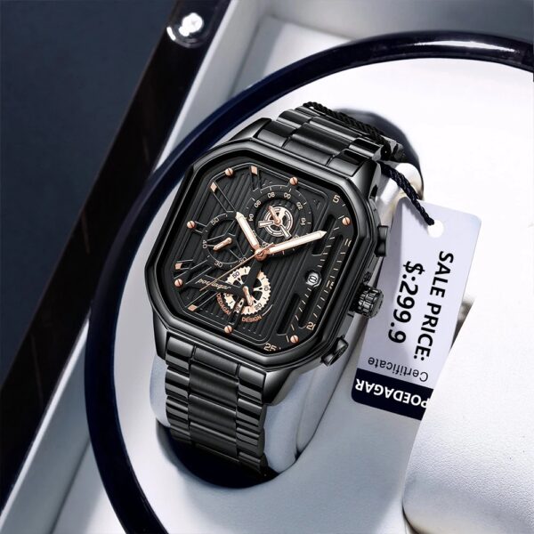 POEDAGAR Watch Wrist Luxury Men's Watch Fashion Sports Chronograph Quartz Watch Waterproof Luminous Stainless Steel Wristwatches