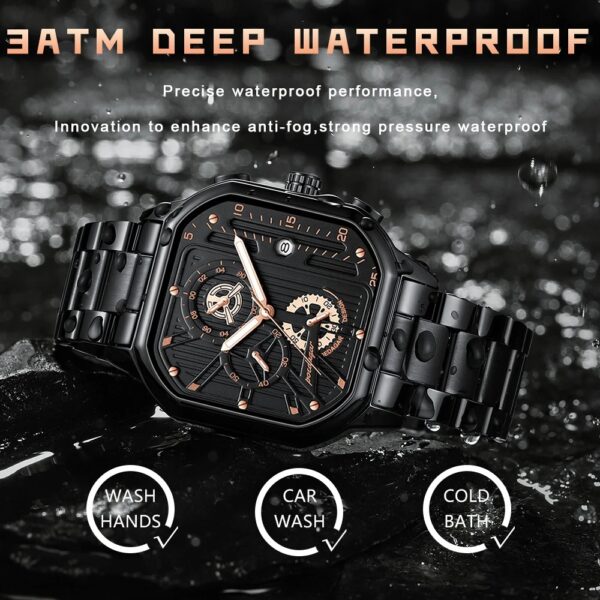 POEDAGAR Watch Wrist Luxury Men's Watch Fashion Sports Chronograph Quartz Watch Waterproof Luminous Stainless Steel Wristwatches