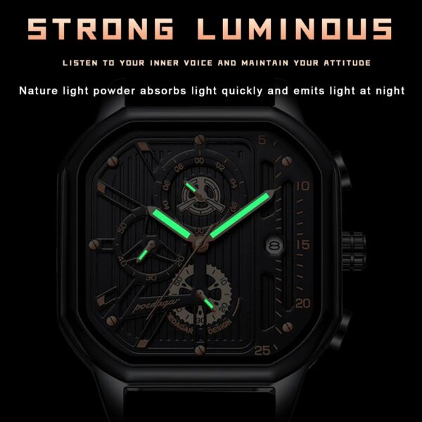POEDAGAR Watch Wrist Luxury Men's Watch Fashion Sports Chronograph Quartz Watch Waterproof Luminous Stainless Steel Wristwatches