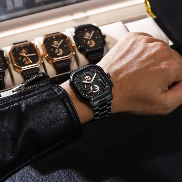 POEDAGAR Watch Wrist Luxury Men's Watch Fashion Sports Chronograph Quartz Watch Waterproof Luminous Stainless Steel Wristwatches