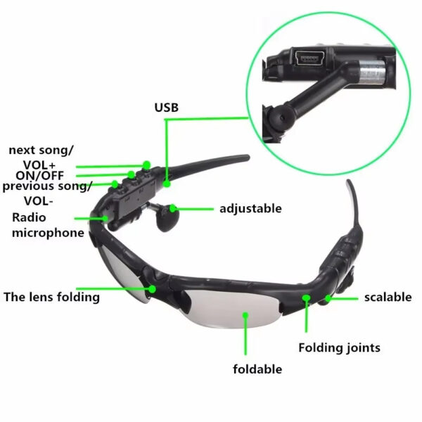 Purchasing Agent Wholesale Outdoor Cycling Sports Wireless Glasses Headphones With Microphone Smart Bluetooth Sunglasses