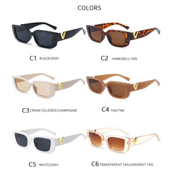 Retro Cat Eye Sunglasses Women/Men Unisex With Fashion V-shaped Foots Outdoor Sunshade Square Sun Glasses