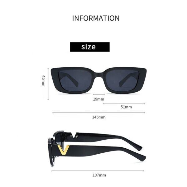 Retro Cat Eye Sunglasses Women/Men Unisex With Fashion V-shaped Foots Outdoor Sunshade Square Sun Glasses