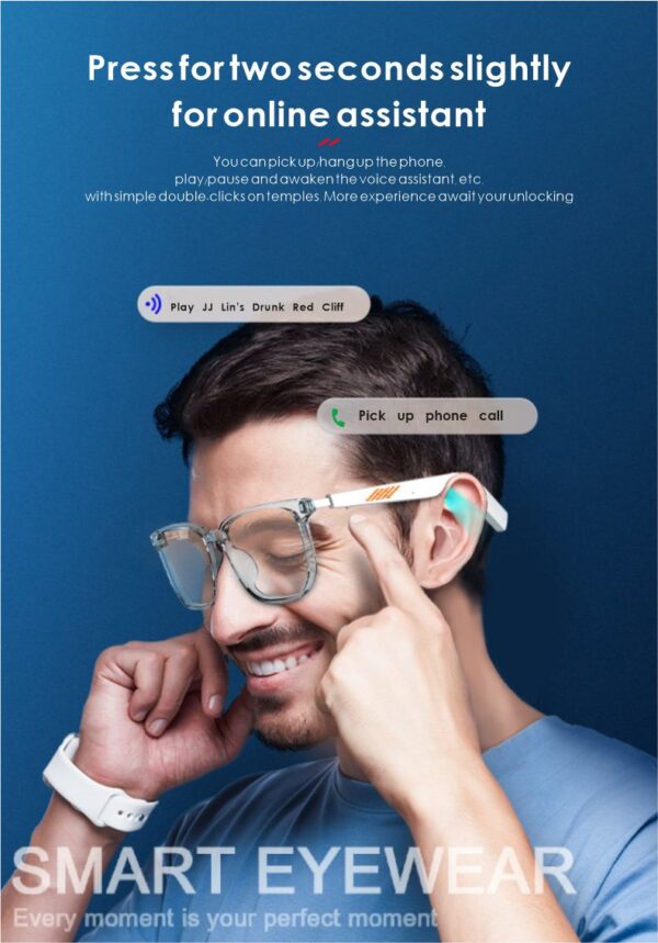 Revolutionize Your Vision and Audio: Bluetooth Smart Glasses Offering Hands-Free Calls, Music, and Style in One