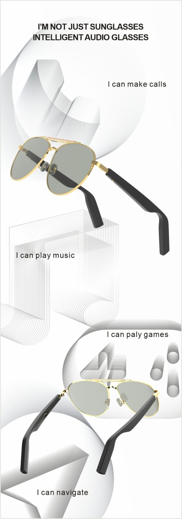 Smart Bluetooth Glasses Stylish Look, Superior Sound Smart Sunglass Smart Sunglasses Wireless bluetooth