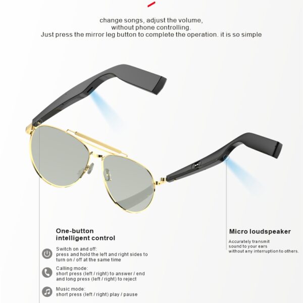 Smart Bluetooth Glasses Stylish Look, Superior Sound Smart Sunglass Smart Sunglasses Wireless bluetooth