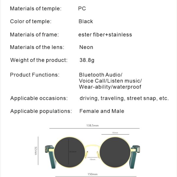 Smart Glasses bluetooth Audio Sunglasses Smart Sun Glasses with bluetooth