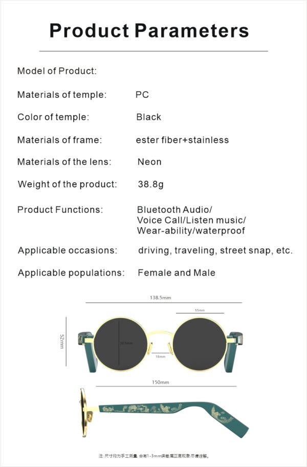 Smart Glasses bluetooth Audio Sunglasses Smart Sun Glasses with bluetooth