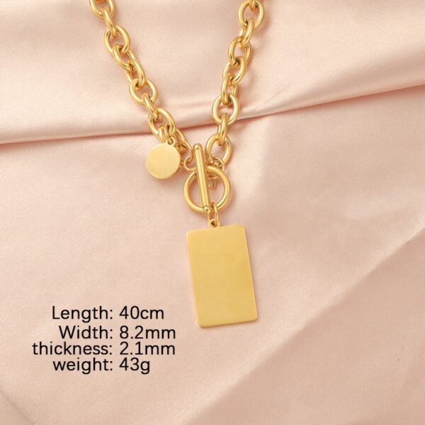 Stainless Steel Blank Round Square Pendant Engraving Custom Name Necklace for Valentine's Day Gift Bijoux En Acier Inoxydable