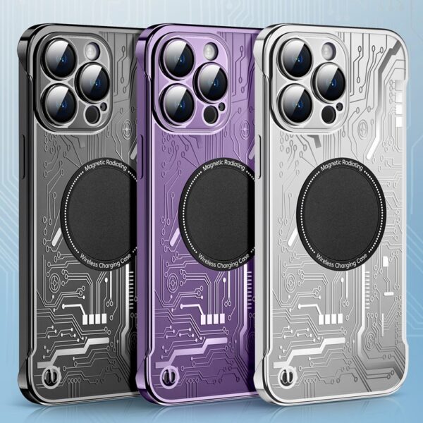 Suitable for iPhone 15 Promax Heat Dissipation case Magnetic Phone case for Apple 13Pro Frameless Anti Drop Protective case