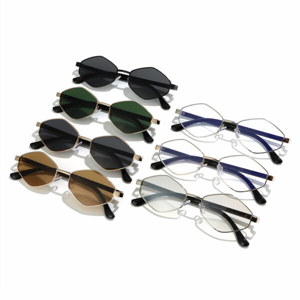 Superhot Eyewear 14409 Fashion 2025 Retro Trendy Hexagon Hipple Style Metal Shades Sunglasses