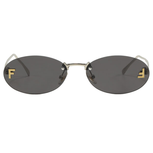 Superhot Eyewear 53808 Fashion 2024 Retro Oval Rimless Gradient Shades Sunglasses