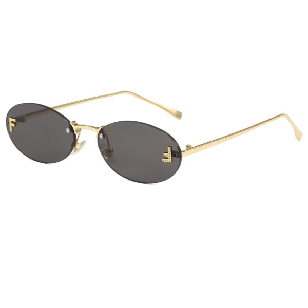 Superhot Eyewear 53808 Fashion 2024 Retro Oval Rimless Gradient Shades Sunglasses