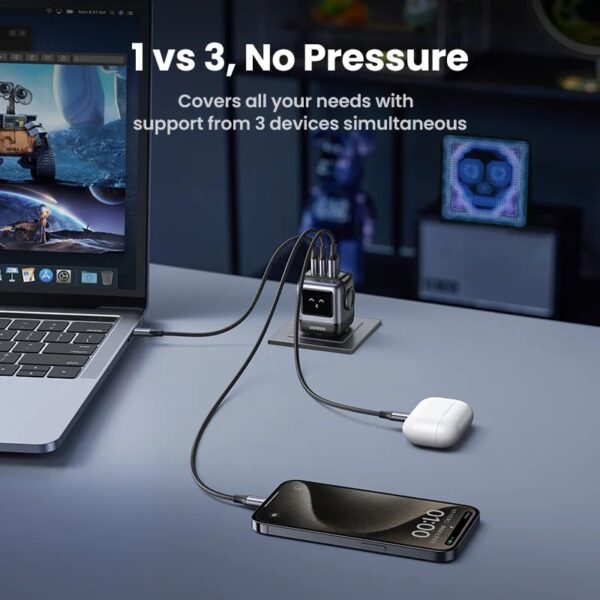 UGREEN Robot Charger 65W PPS Phone Charger Fast Charging Adapter Potable Mini Wall Charger Power Adapter for iPad MacBook