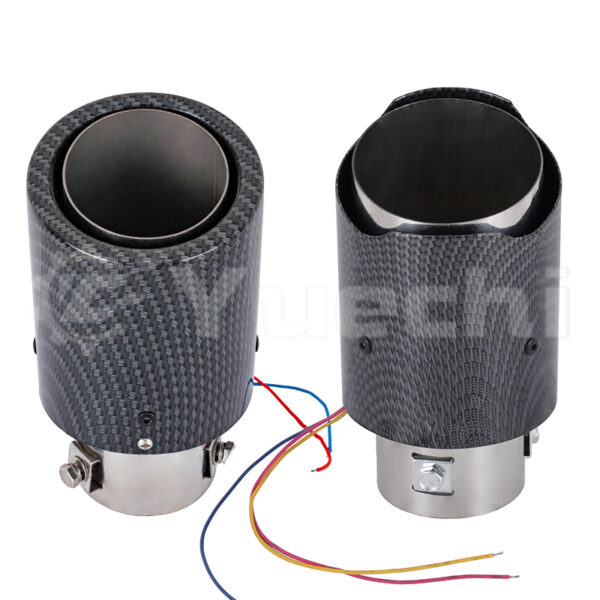 Universal Car Carbon Fiber Luminous Exhaust Tips Red Blue Light Car Led Muffler Exhaust Pipe Tip